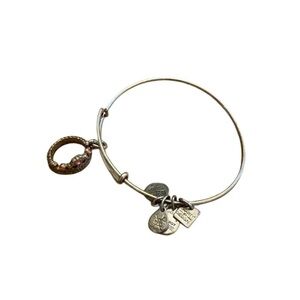 Alex and Ani Princess Crown Pink Crystal and Silver Charm Bracelet